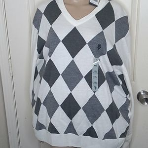 U.S. Polo Assn. V-Neck Argyle Sweater